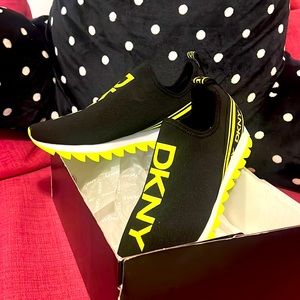 DKNY sneakers with neon detailing